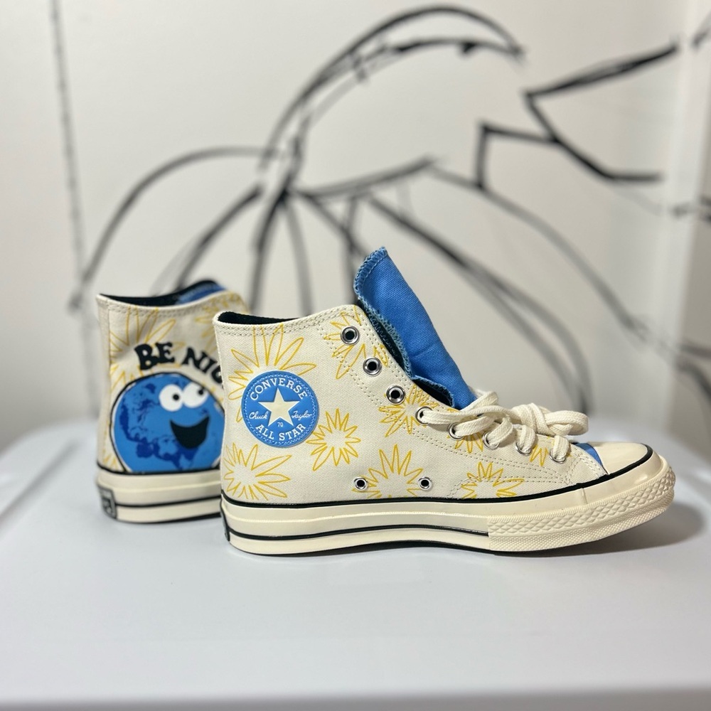 Converse Chuck Taylor High-Top Cookie Monster All Star “Be Nice” Sneakers m8 w10 - Picture 5 of 8